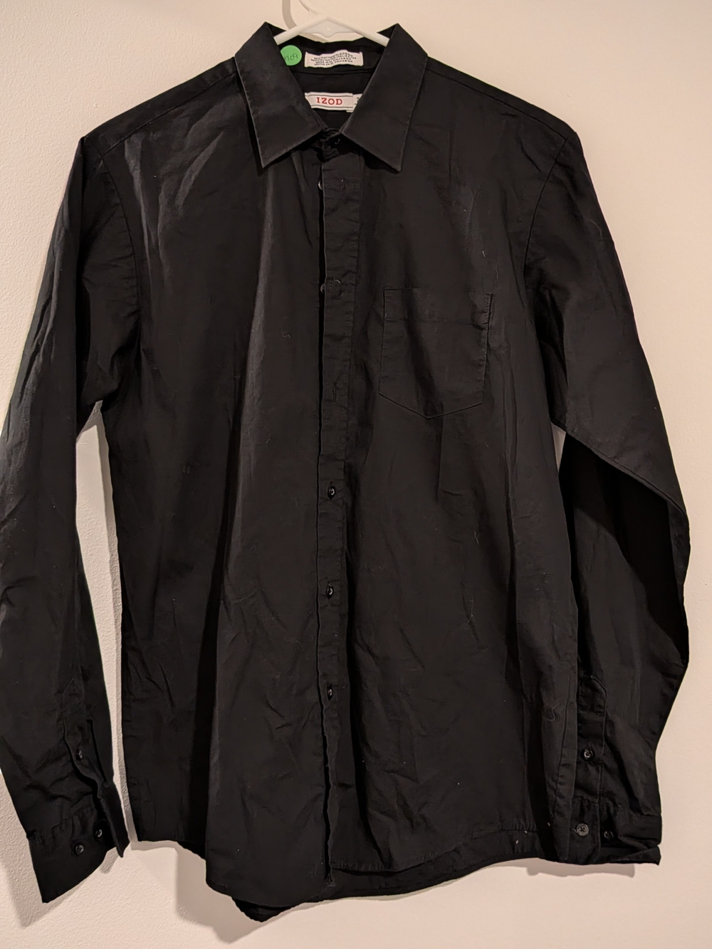 IZOD Men's Black Button-Up Dress Shirt